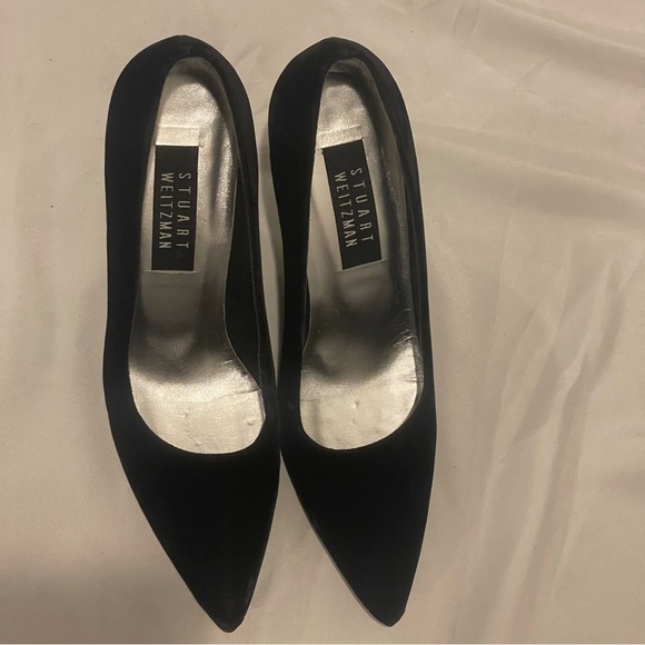 Stewart Weitzman Black Velvet Heels Size 8.5AA - Picture 4 of 12